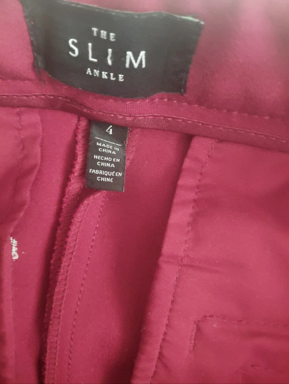 Women's Slim Fit Burgundy Dress Pants